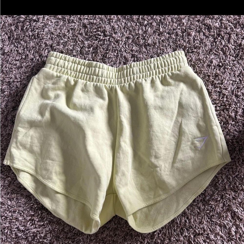 Gymshark Women's Pastel Yellow Athletic Shorts